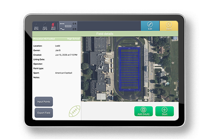 Sportstraq iPad software interface