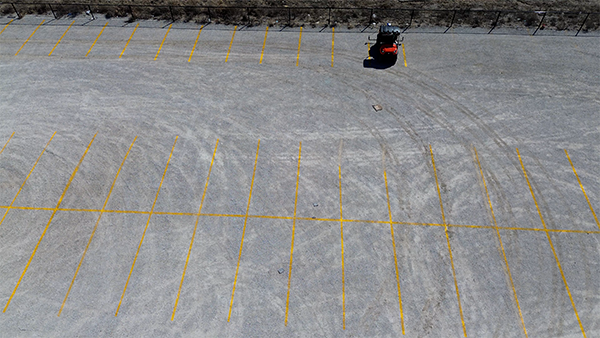 Temporary parking layout
