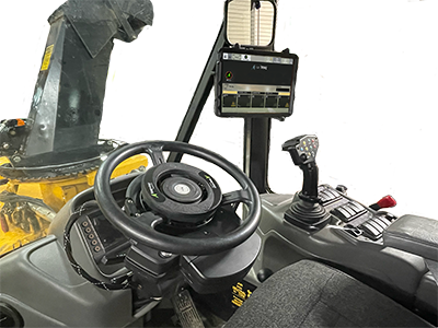 Trackless cab with StripeTraq GPS equipment installed